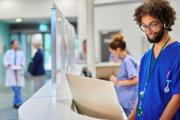 Nurses at hospital station