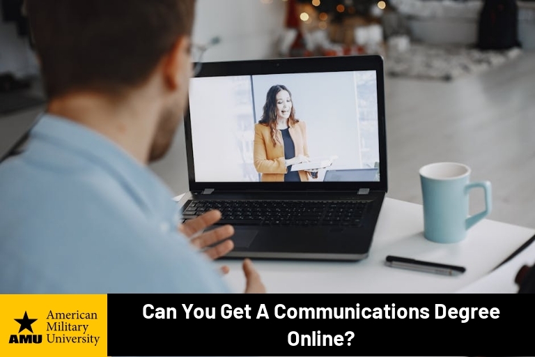 communications degree student on video conference call