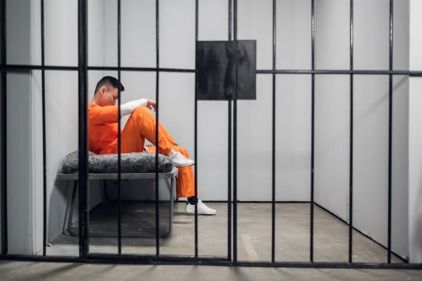 criminal in jail cell
