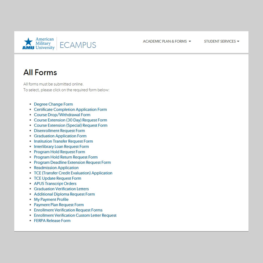 Ecampus Forms