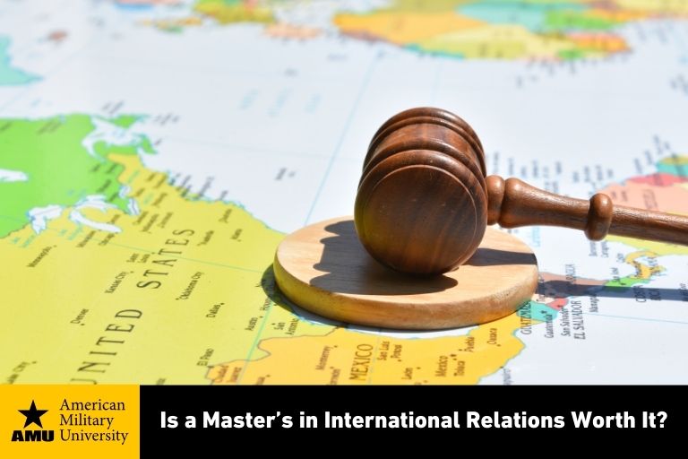 international relations depicted by gavel sitting on map