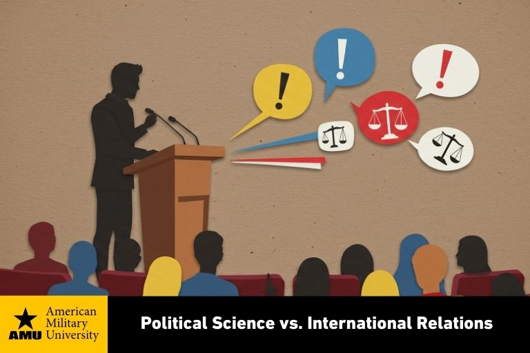 political-science-vs-international-relations political science vs. international relations candidate debating at podium