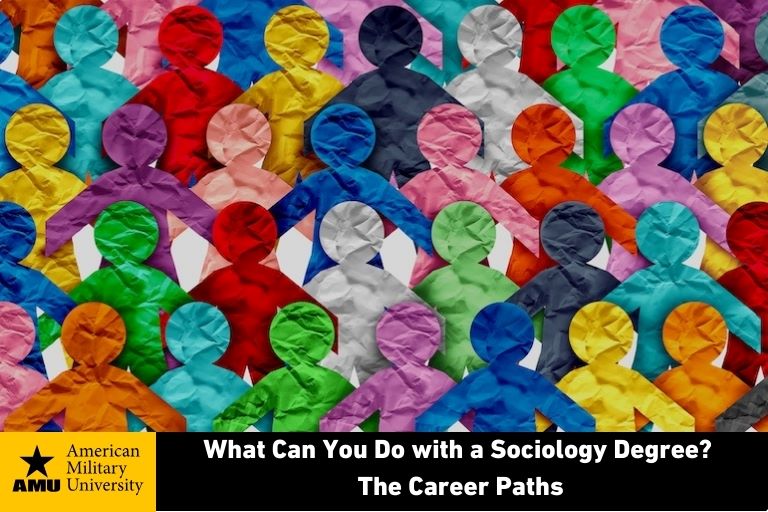 sociology-degree Colorful paper cutout silhouettes of people overlapping