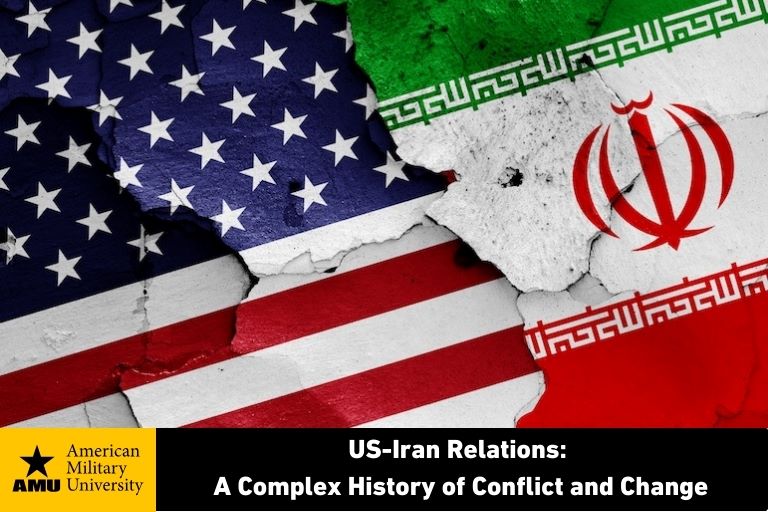 us-iran-relations US and Iran flags