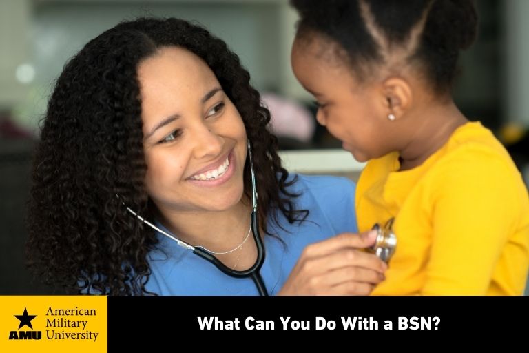 what-can-you-do-with-a-bsn-amu nurse examining pediatric patient with stethoscope