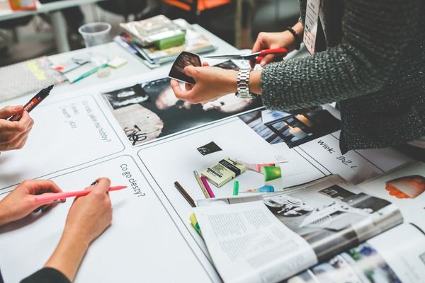data analytics professionals reviewing documents