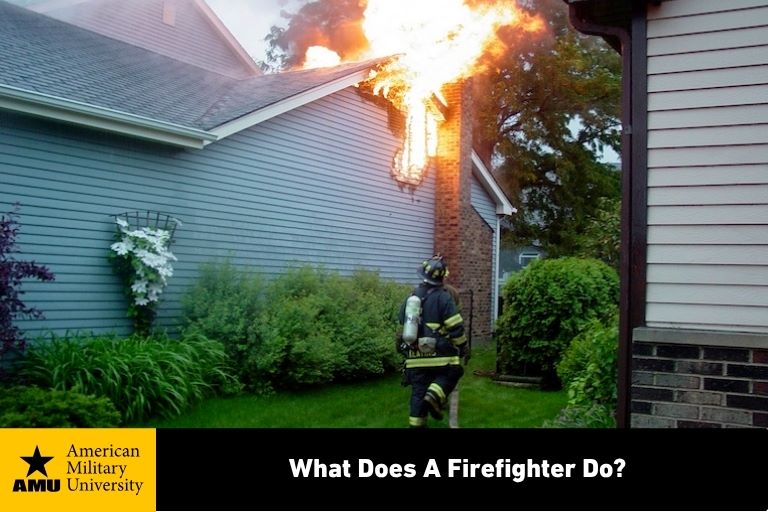firefighter heading toward house fire