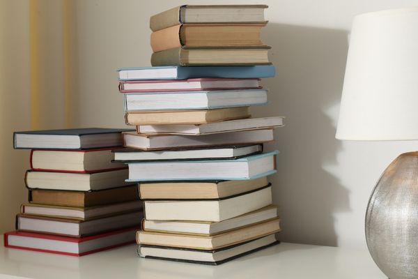 english degree student's stack of books