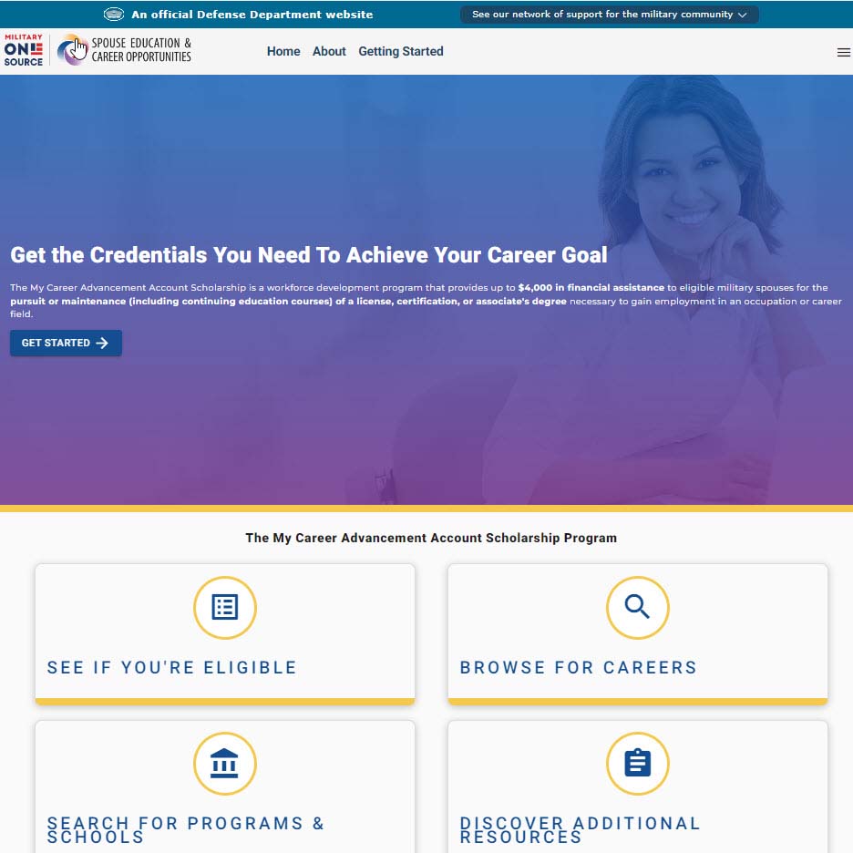 military one source website screenshot